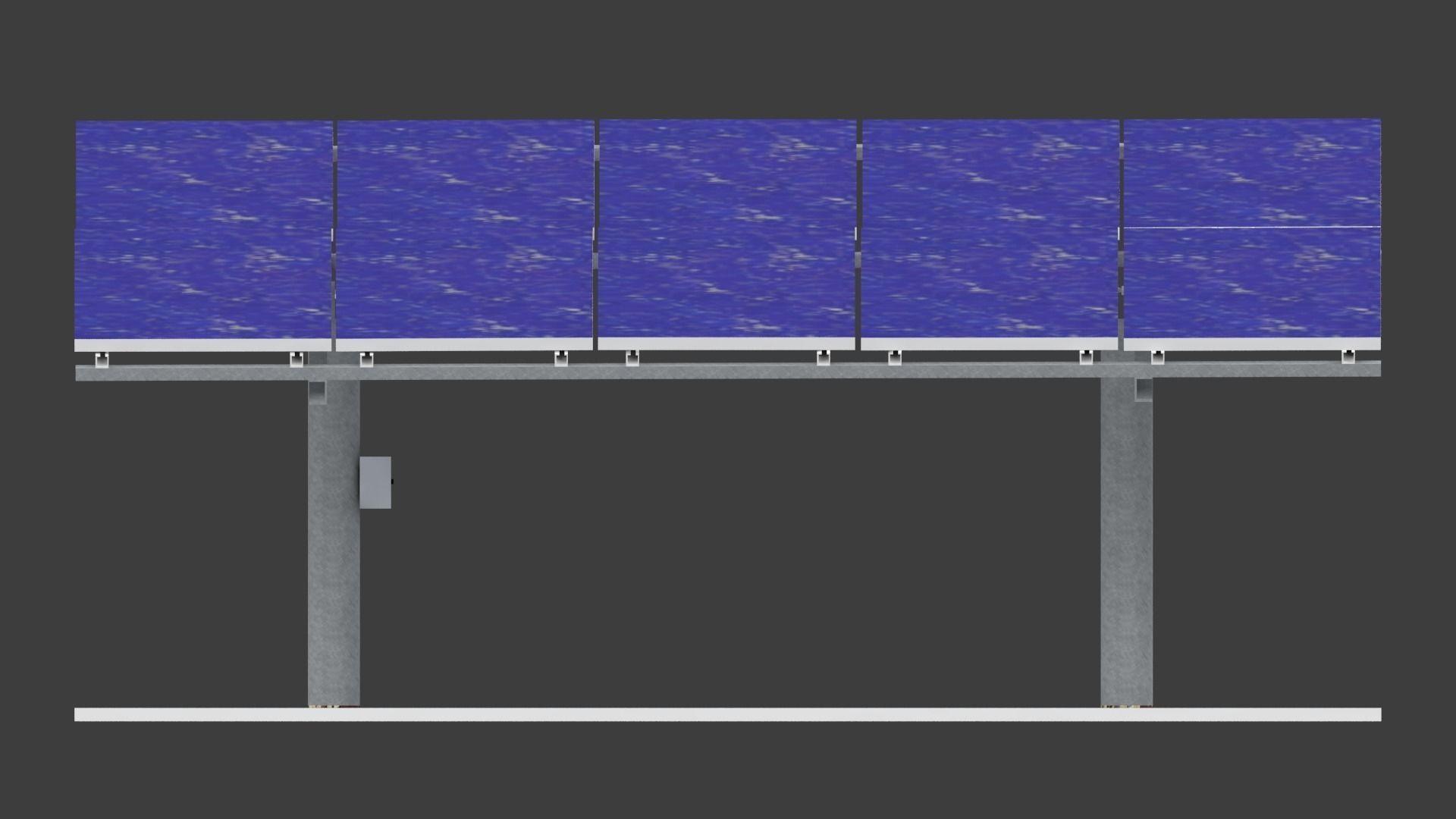 Solar panels stand alone structure steel column with base Low-poly 3D model_3