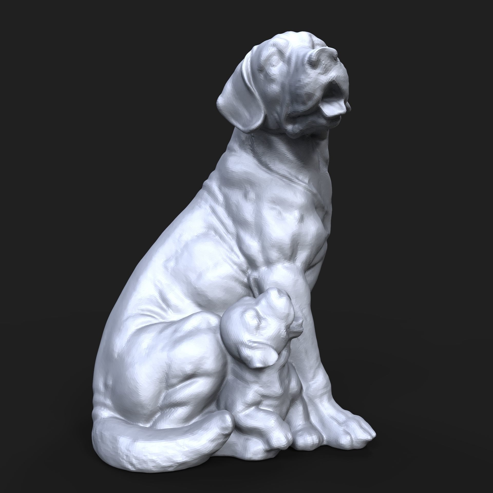 Broholmer with a puppy 3D print model_1