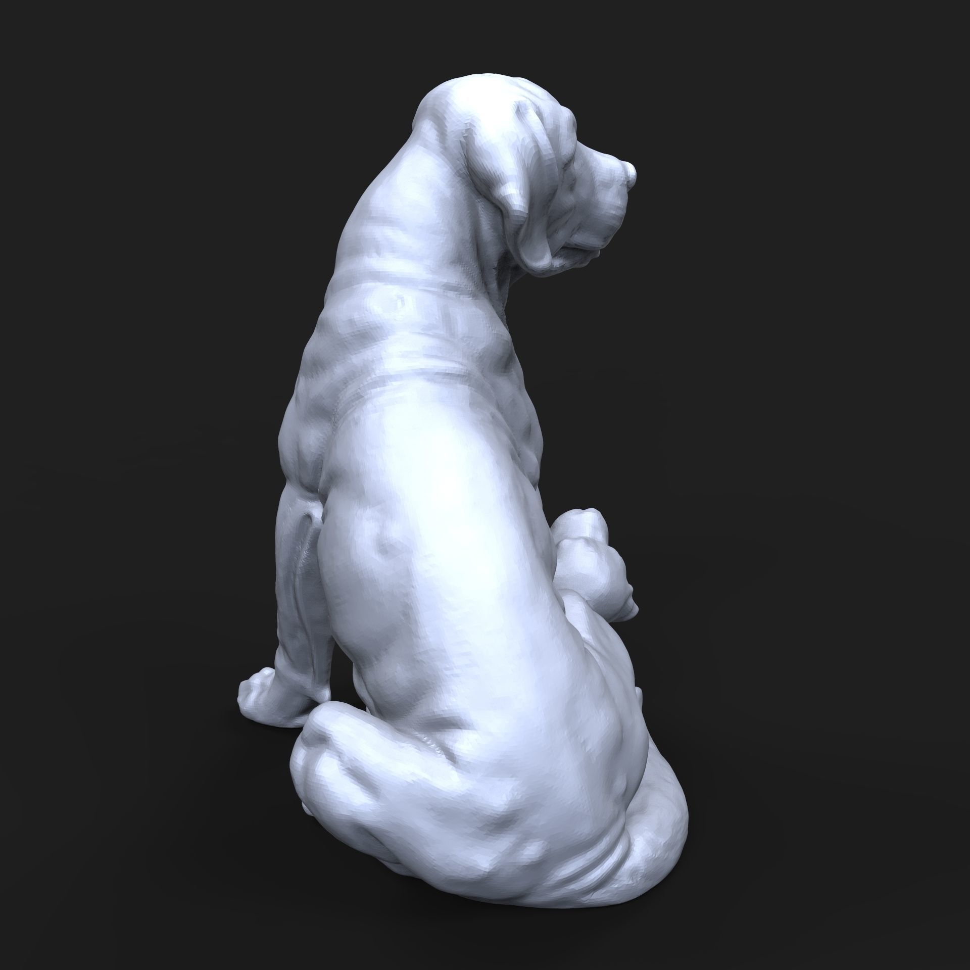 Broholmer with a puppy 3D print model_2
