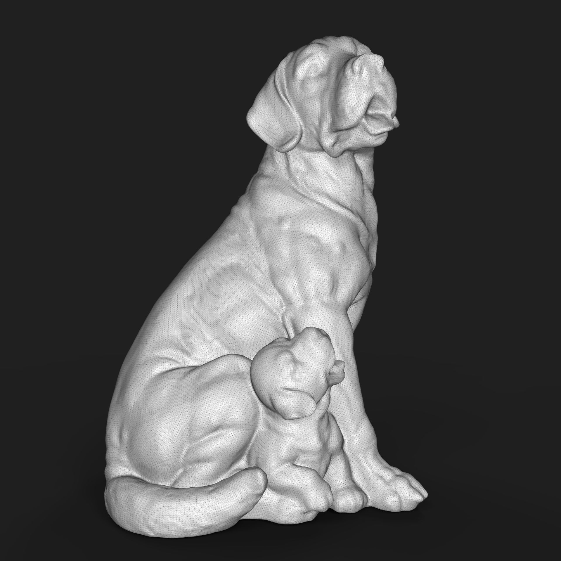Broholmer with a puppy 3D print model_5