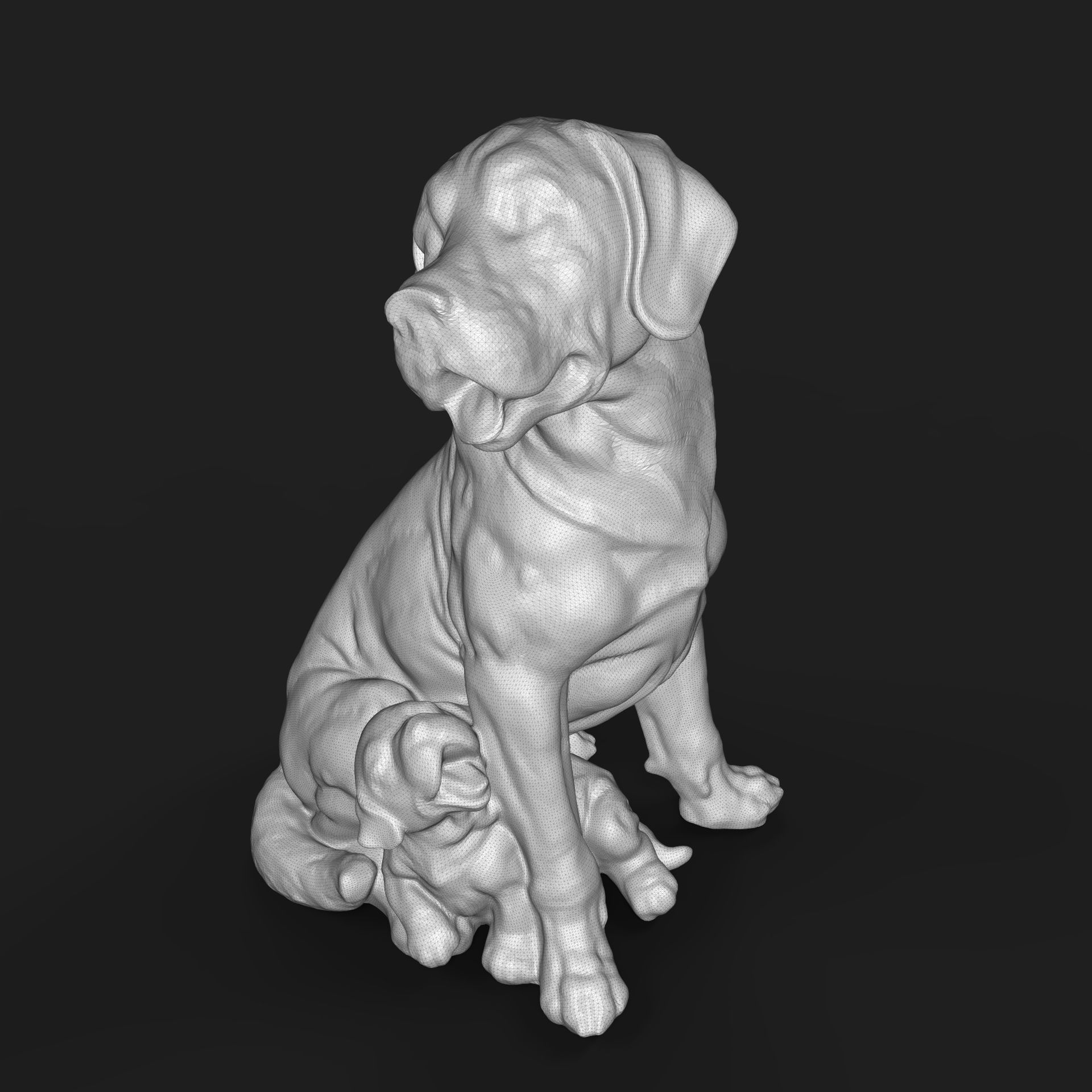 Broholmer with a puppy 3D print model_4