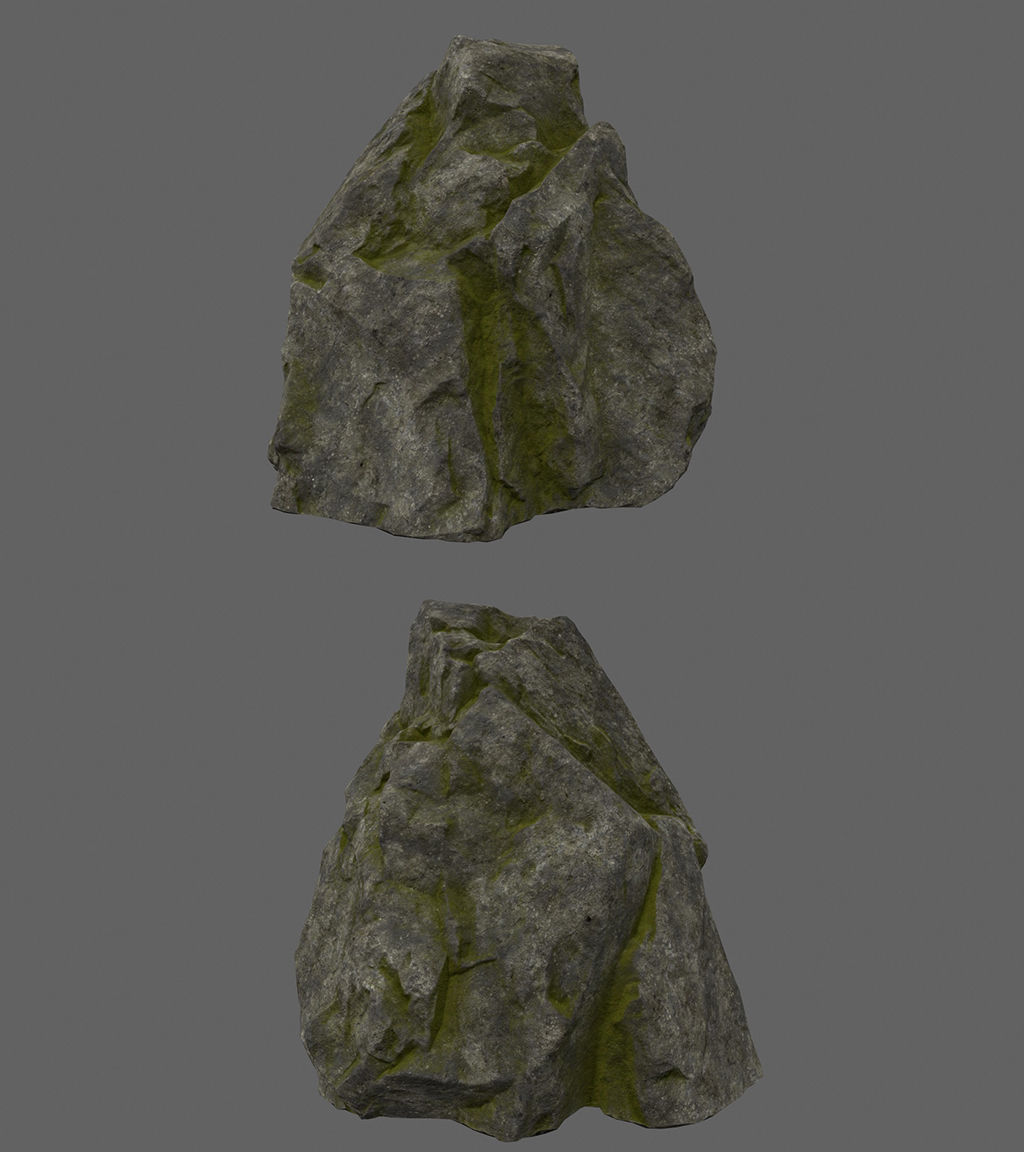 forest rock set Low-poly 3D model_12