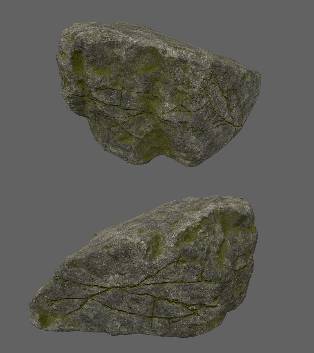 forest rock set Low-poly 3D model_27