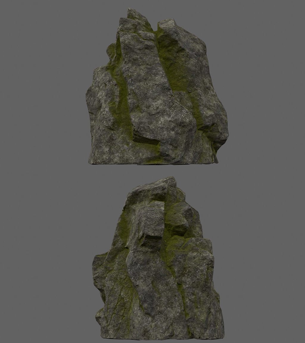 forest rock set Low-poly 3D model_5