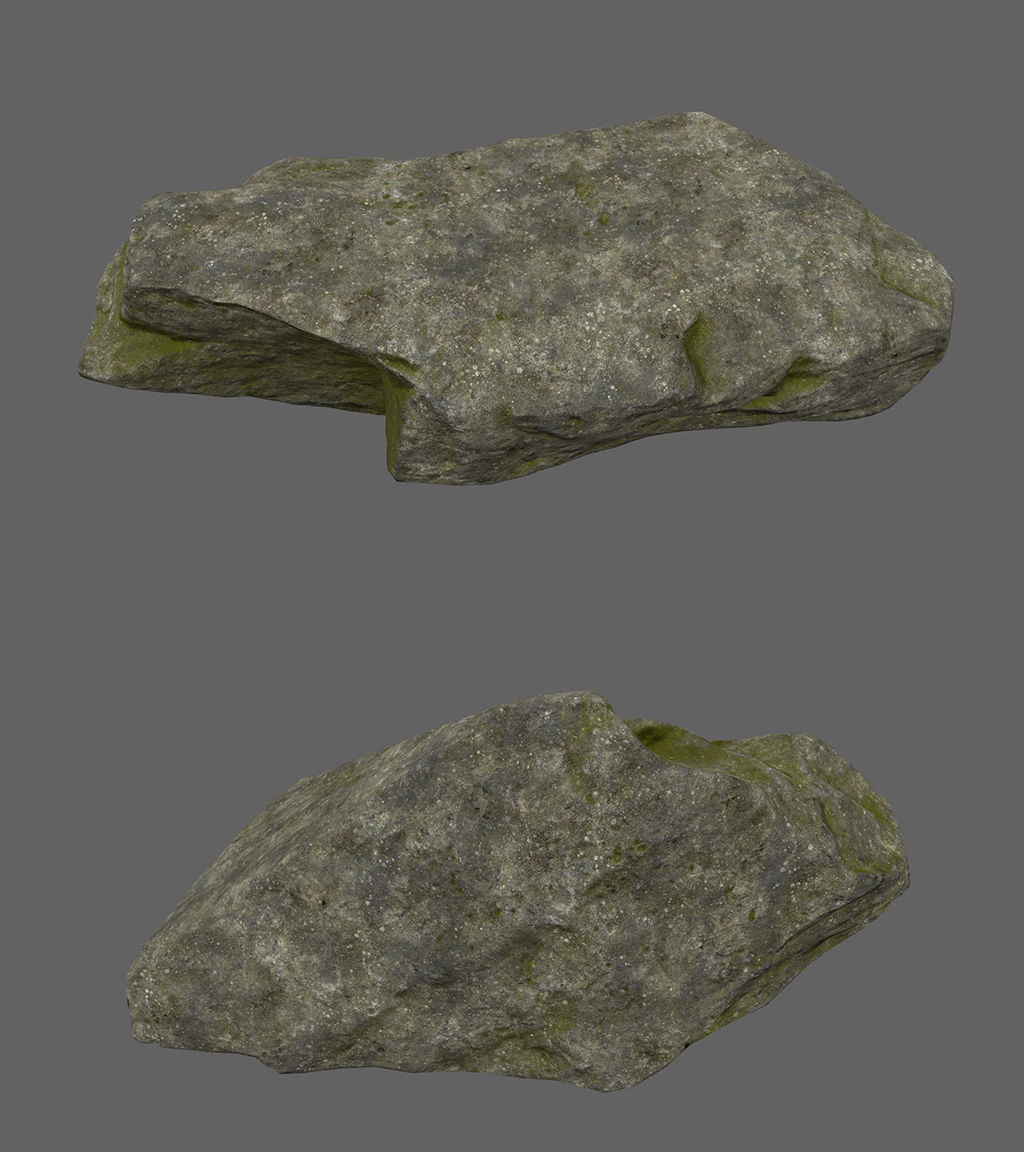 forest rock set Low-poly 3D model_13