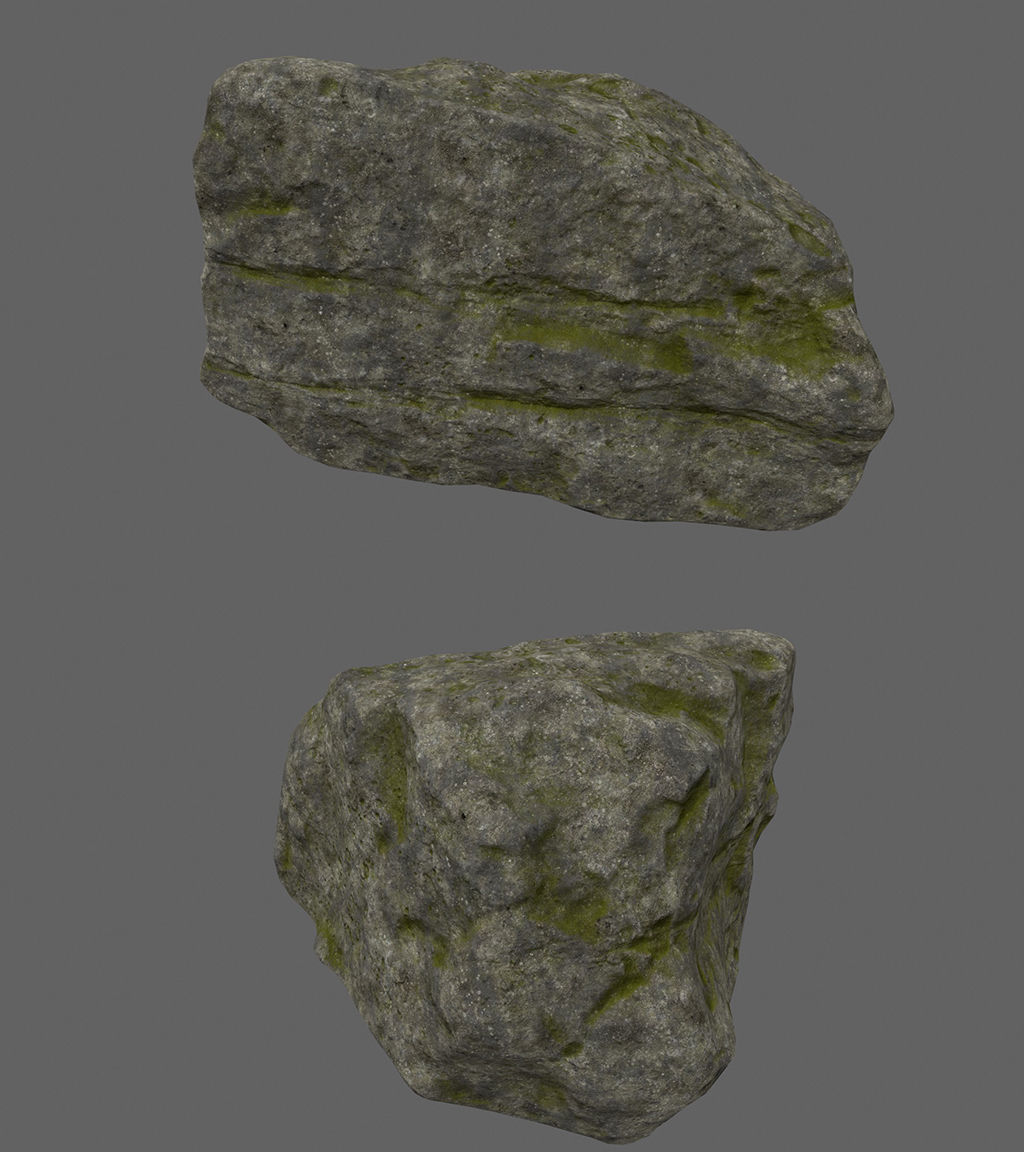 forest rock set Low-poly 3D model_17