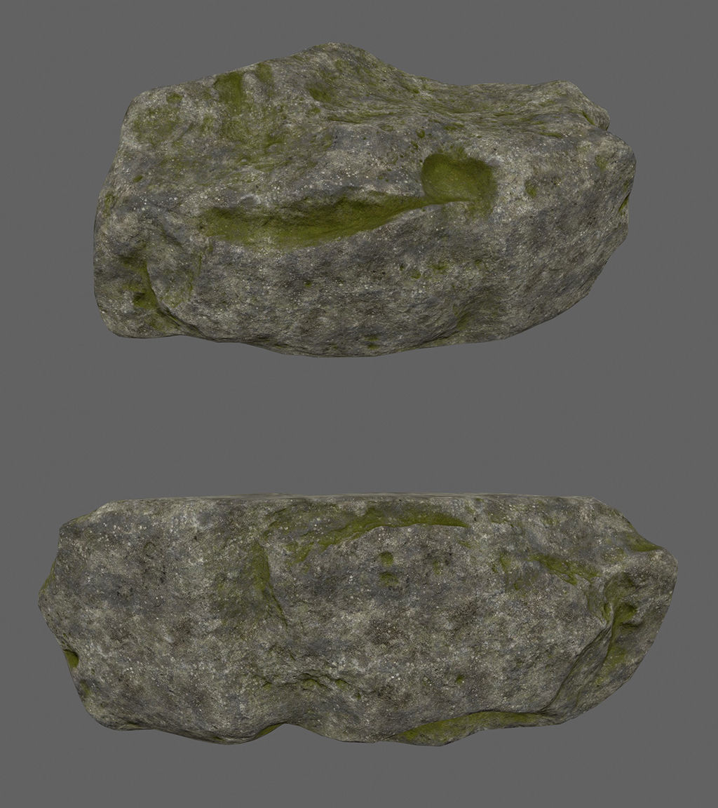 forest rock set Low-poly 3D model_19