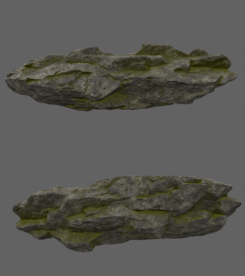 forest rock set Low-poly 3D model_3