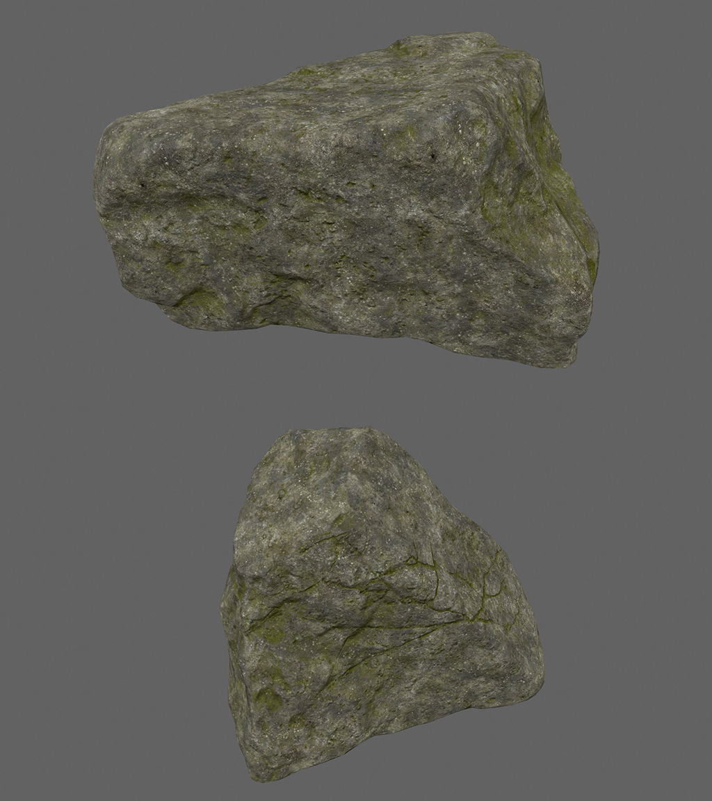 forest rock set Low-poly 3D model_14