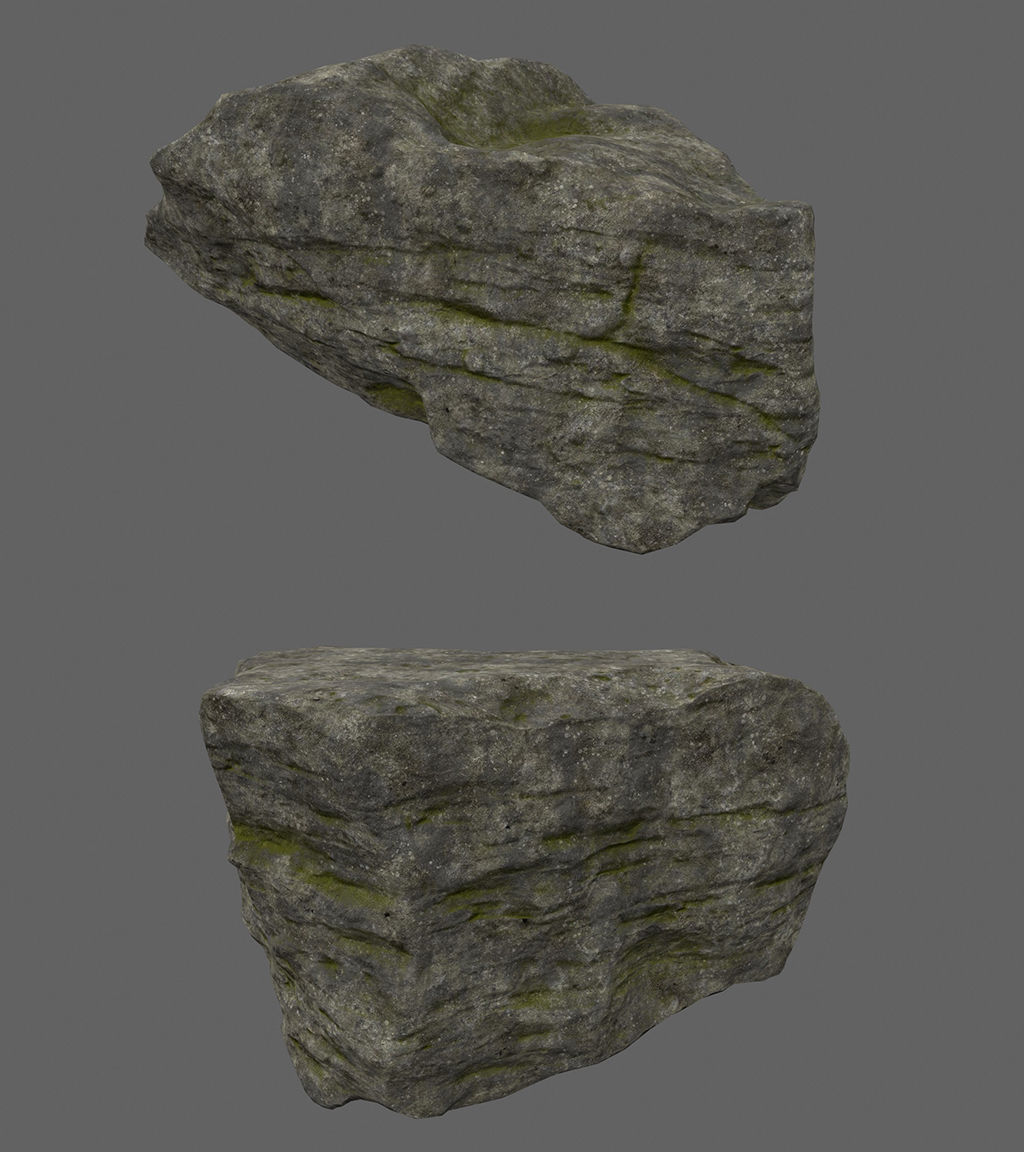 forest rock set Low-poly 3D model_25