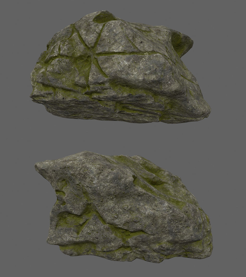 forest rock set Low-poly 3D model_10