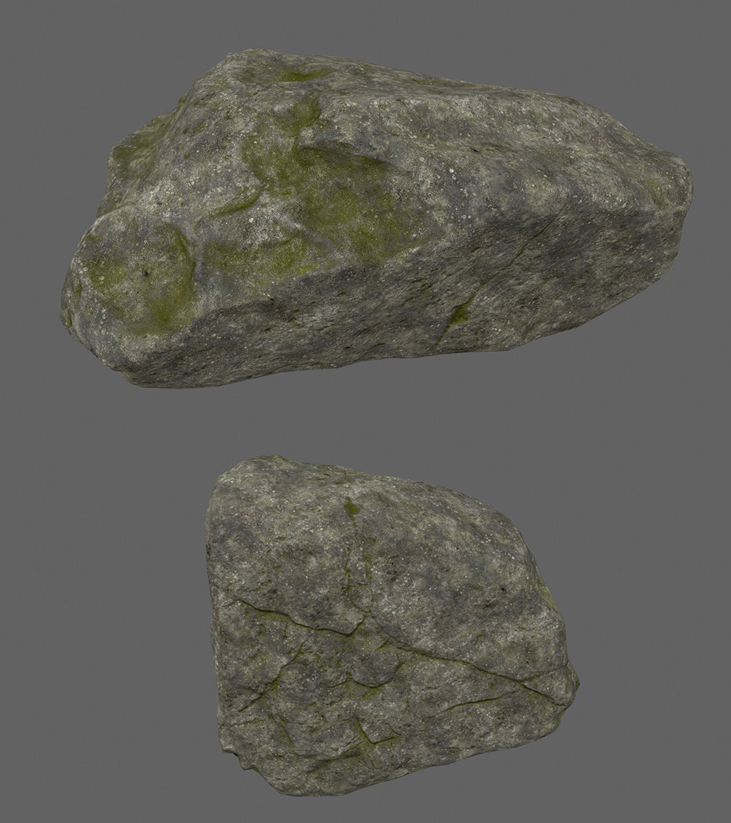 forest rock set Low-poly 3D model_16