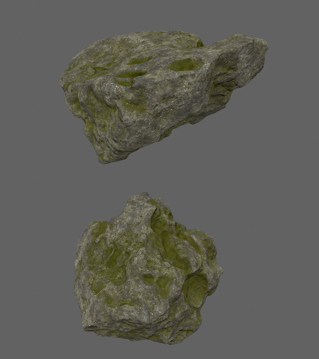 forest rock set Low-poly 3D model_26