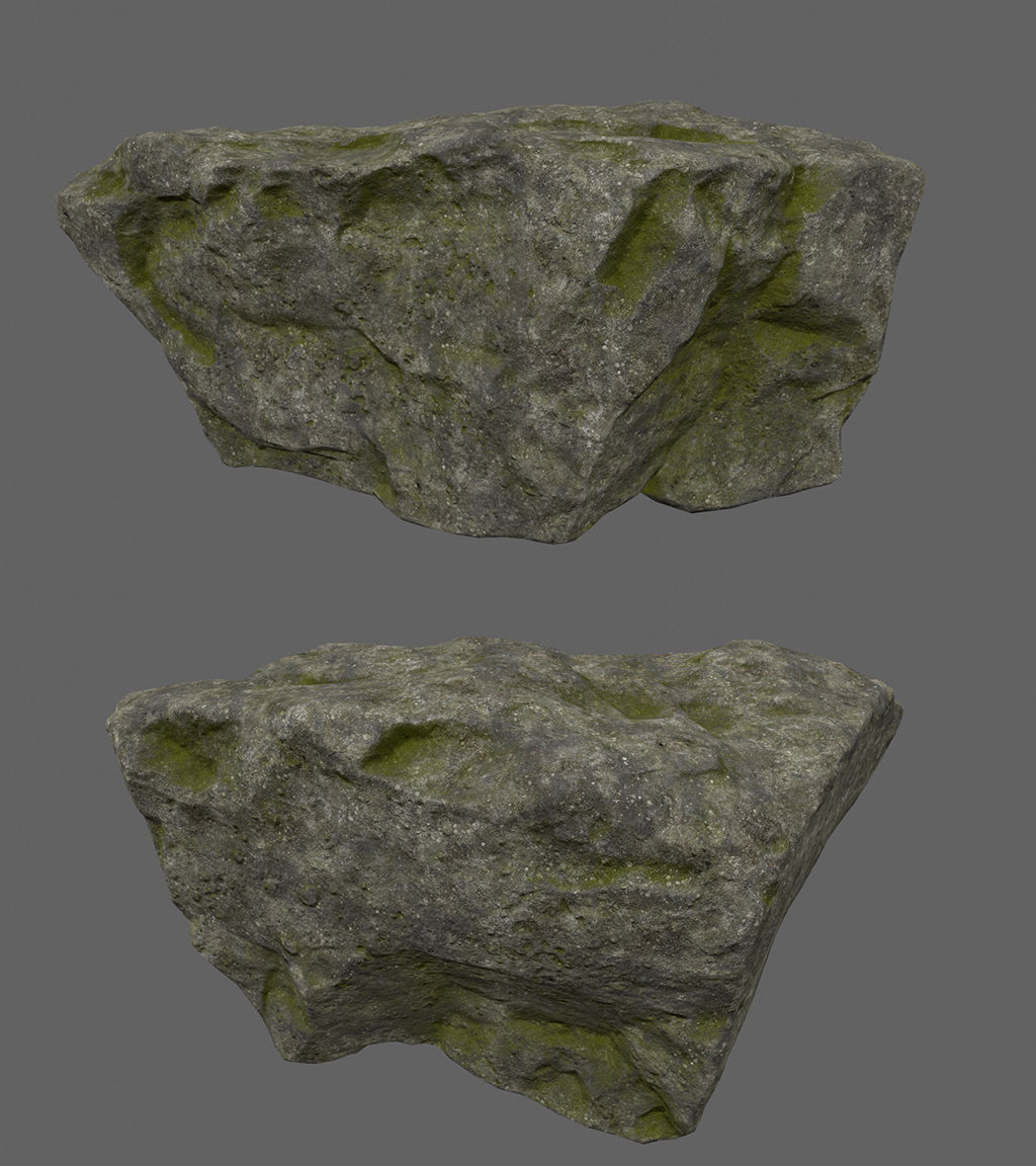 forest rock set Low-poly 3D model_11