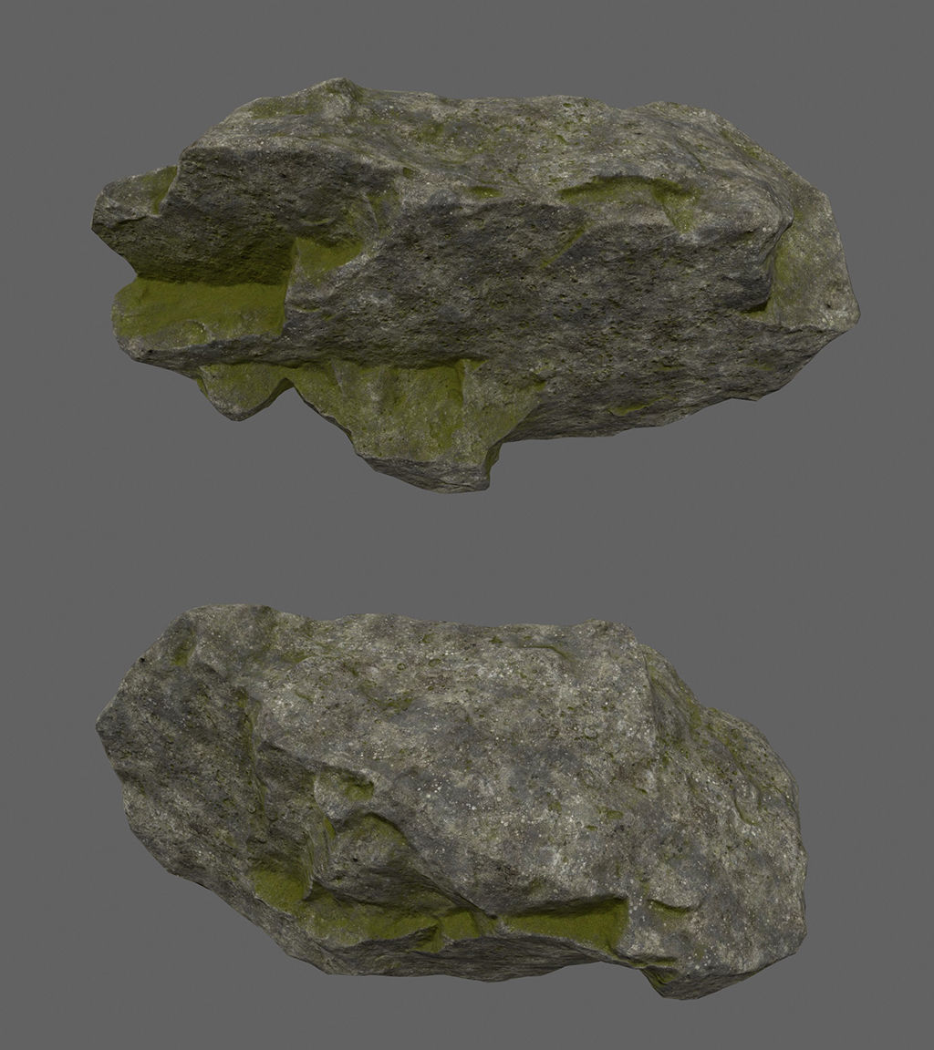 forest rock set Low-poly 3D model_8