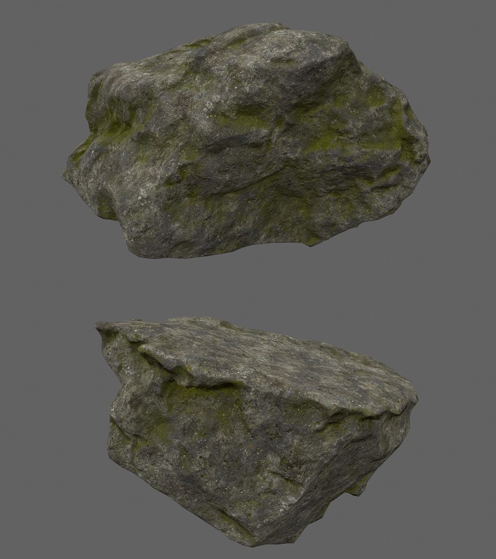 forest rock set Low-poly 3D model_24