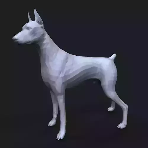 Doberman Pinscher cut tail 3D print model