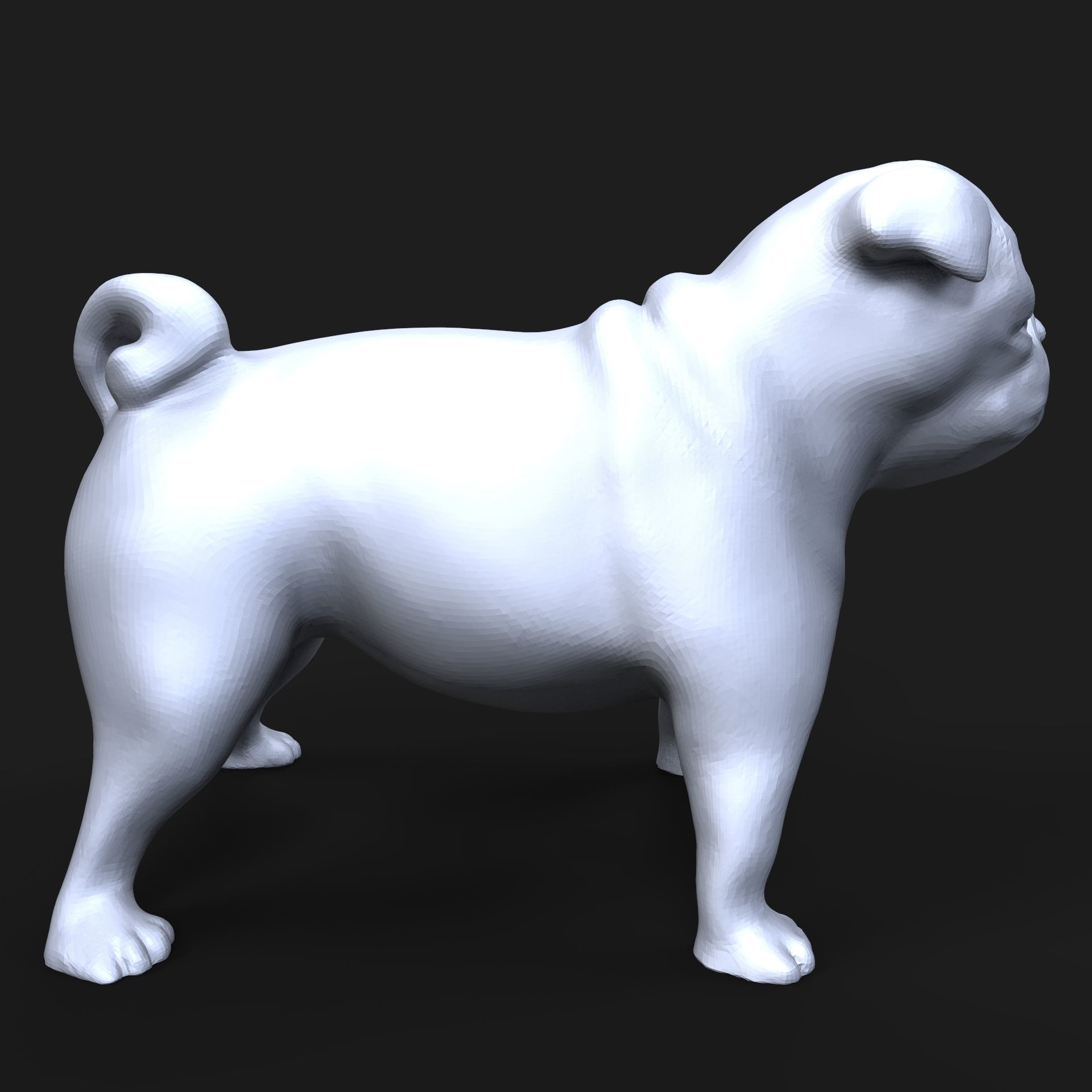 Pug dog 3D print model_1