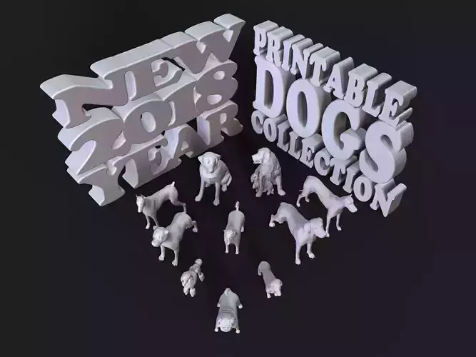 Printable DOGS Collection New 2018 Year 3D print model