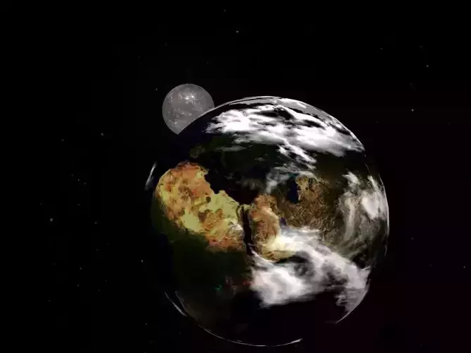 Moon and Earth Free low-poly 3D model