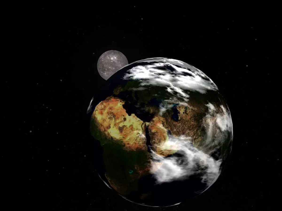 Moon and Earth Free low-poly 3D model_0