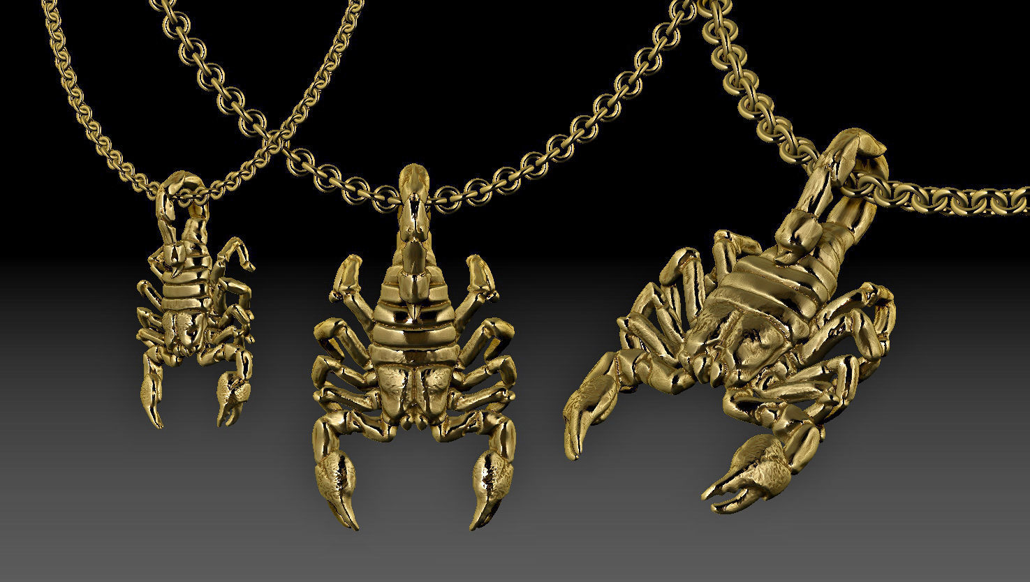 scorpion necklace 3D print model_1