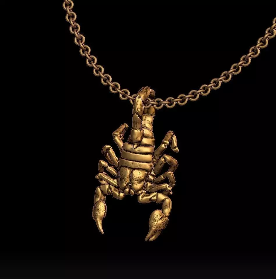 scorpion necklace 3D print model_0