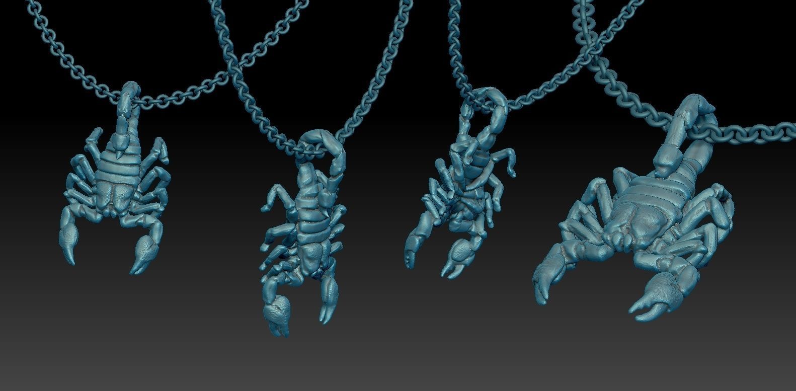 scorpion necklace 3D print model_3