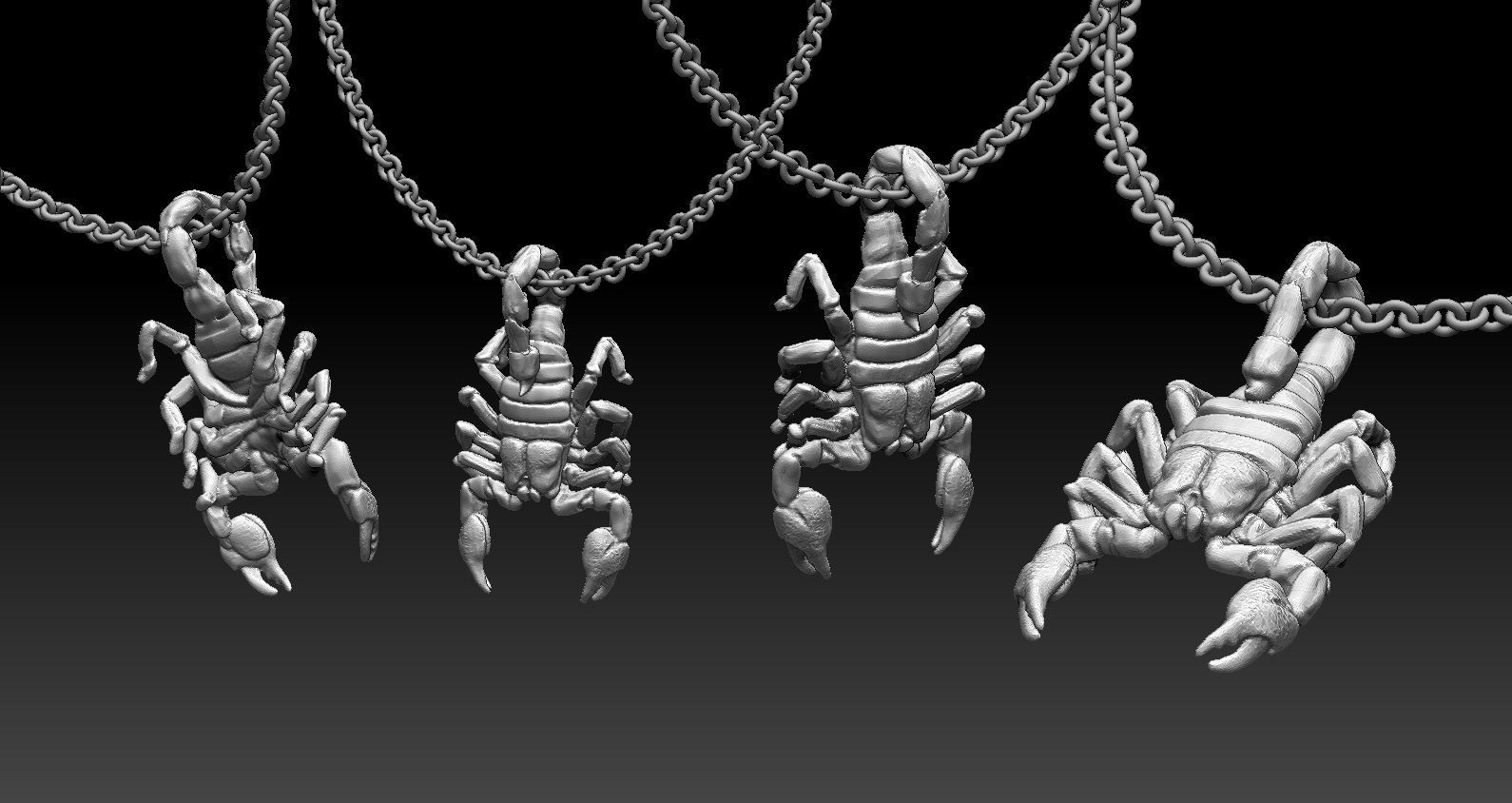 scorpion necklace 3D print model_2
