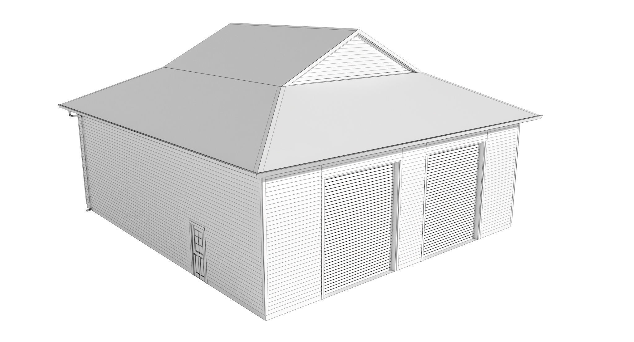 Garage-007 Low Poly 3D model_11