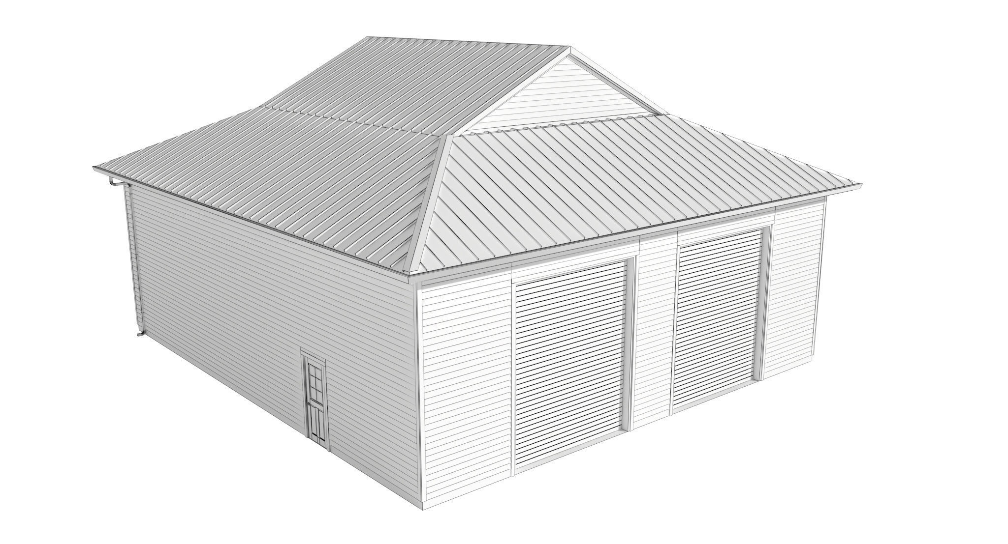 Garage-008 Low Poly 3D model_11