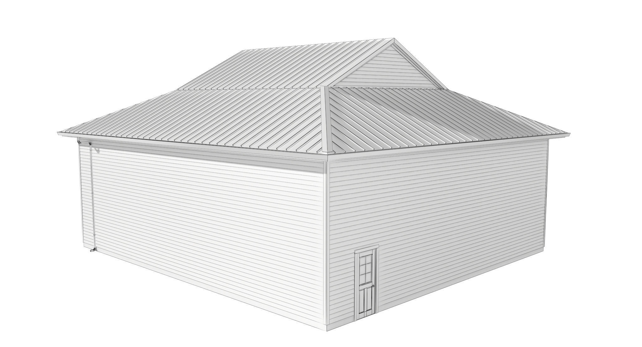 Garage-008 Low Poly 3D model_12