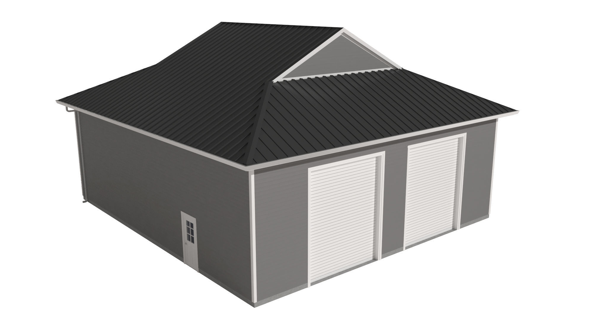 Garage-008 Low Poly 3D model_4