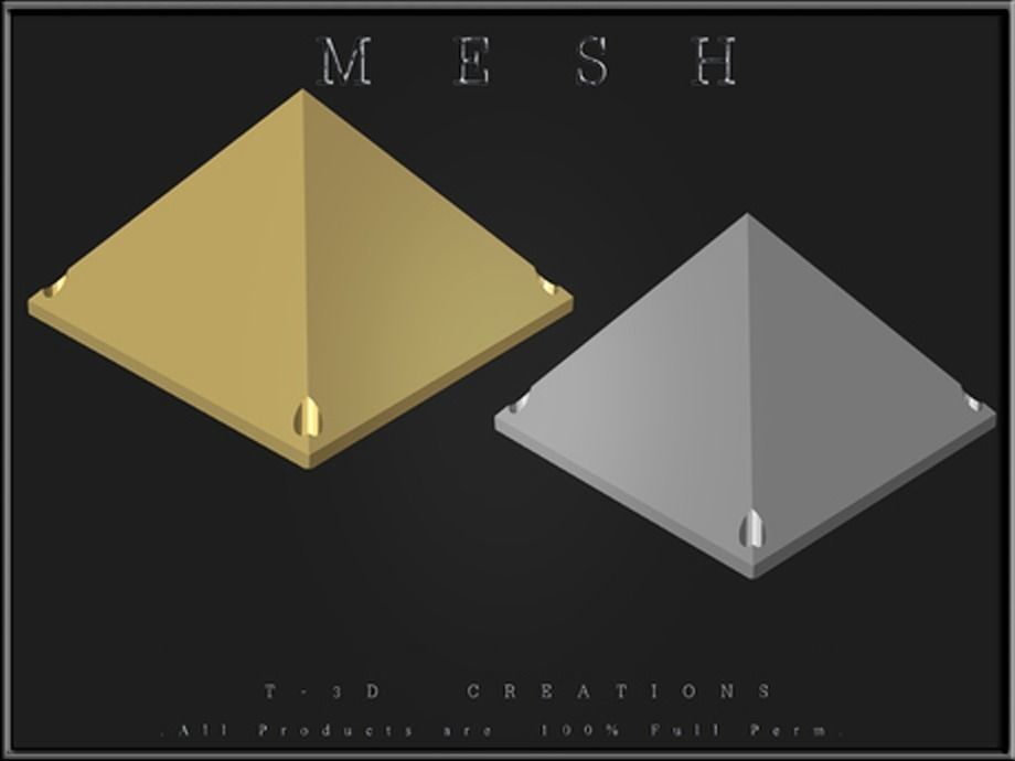 4-Hole Pyramid Studs  Low-poly 3D model_0