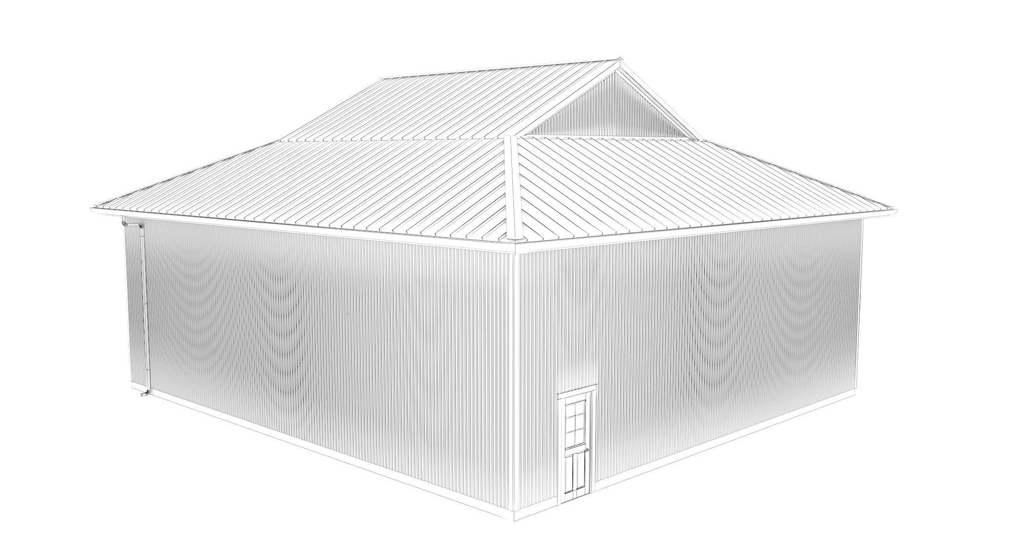 Garage-009 Low Poly 3D model_12