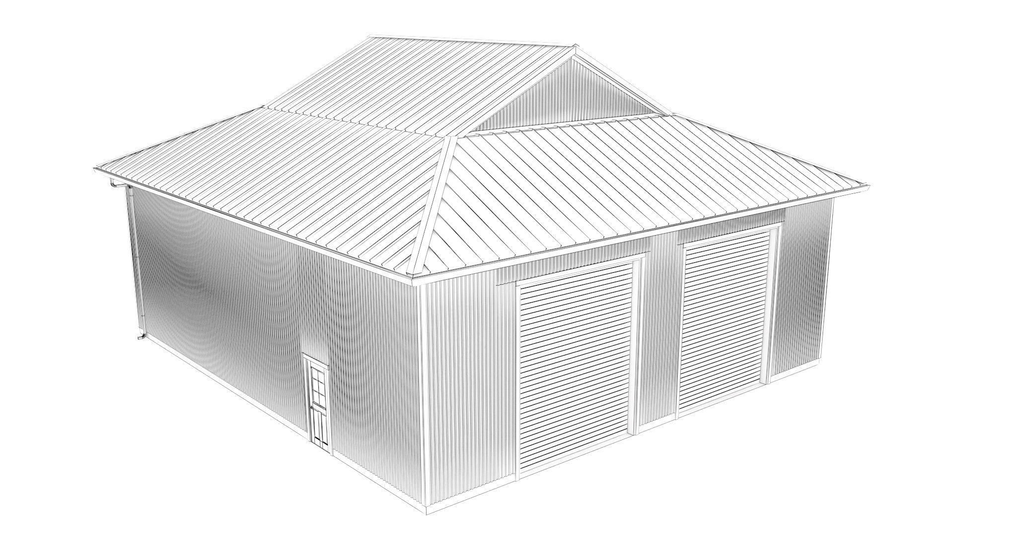 Garage-009 Low Poly 3D model_11