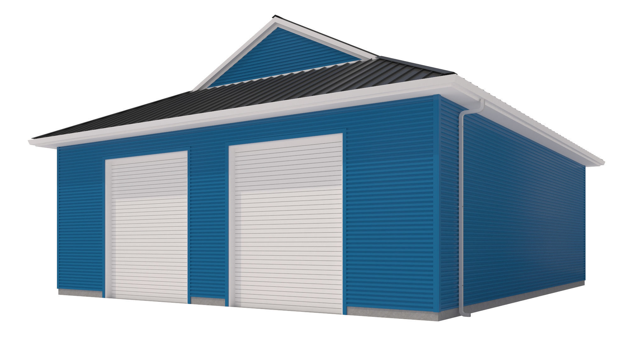 Garage-010 Low Poly house 3D model_1