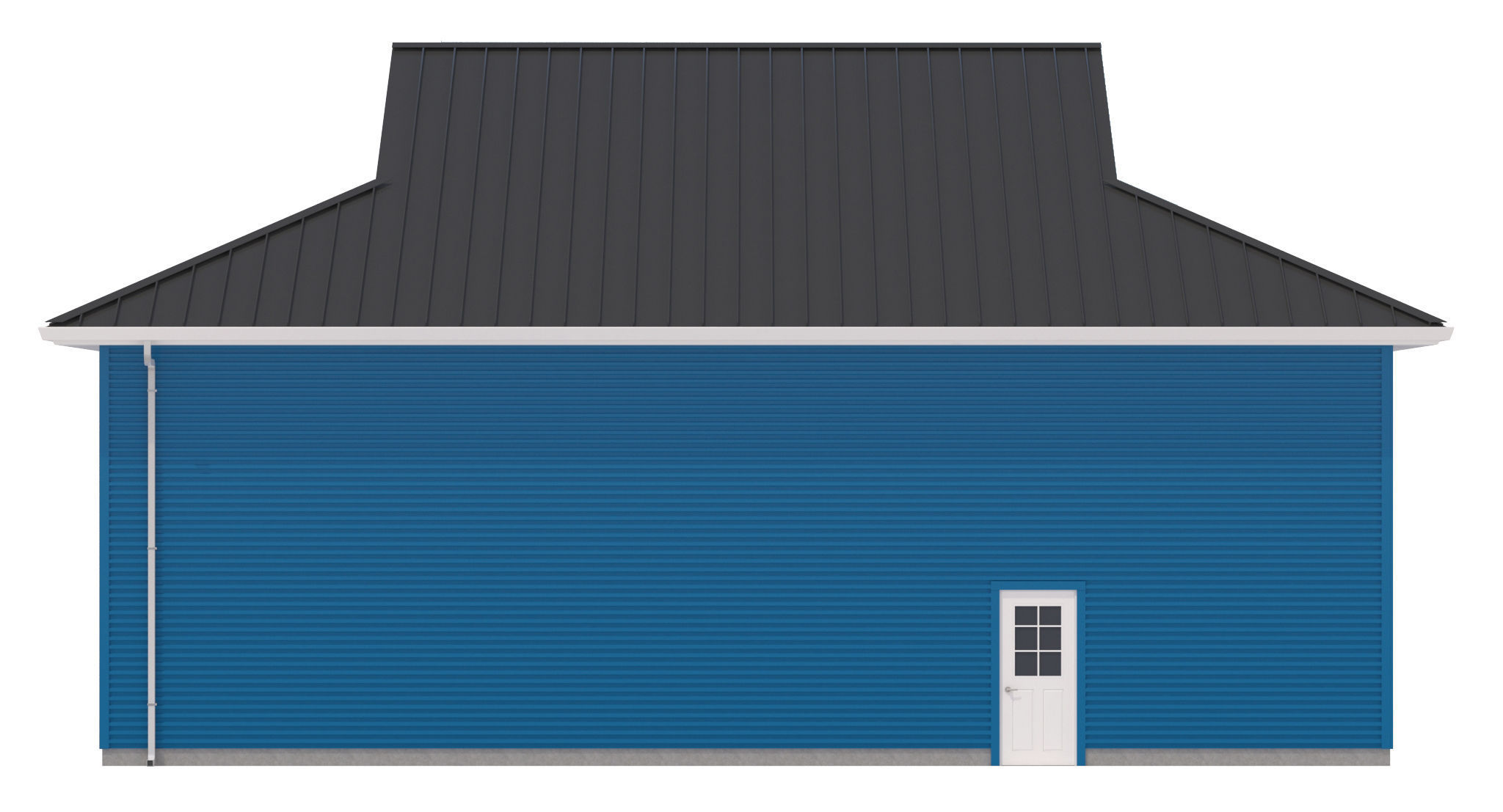 Garage-010 Low Poly house 3D model_9