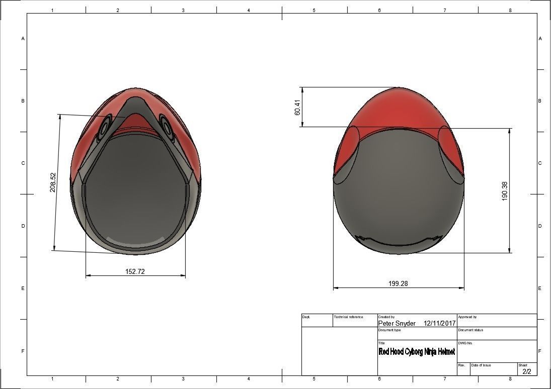 Red Hood Cyborg Ninja Helmet 3D print model_7