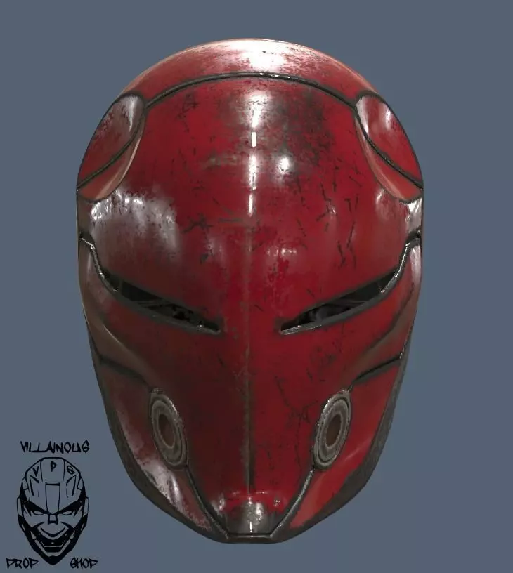 Red Hood Cyborg Ninja Helmet 3D print model_0
