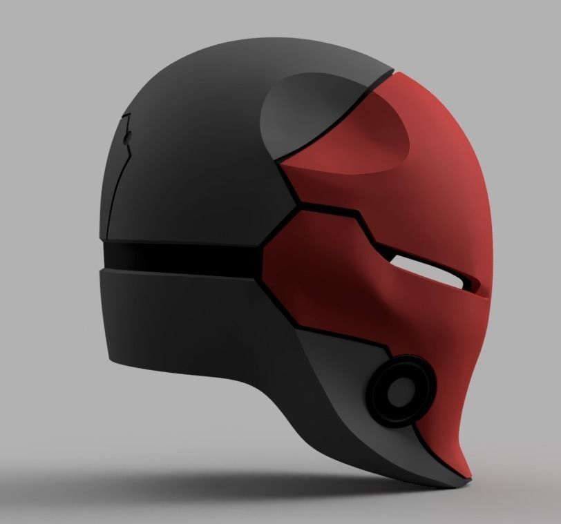 Red Hood Cyborg Ninja Helmet 3D print model_1