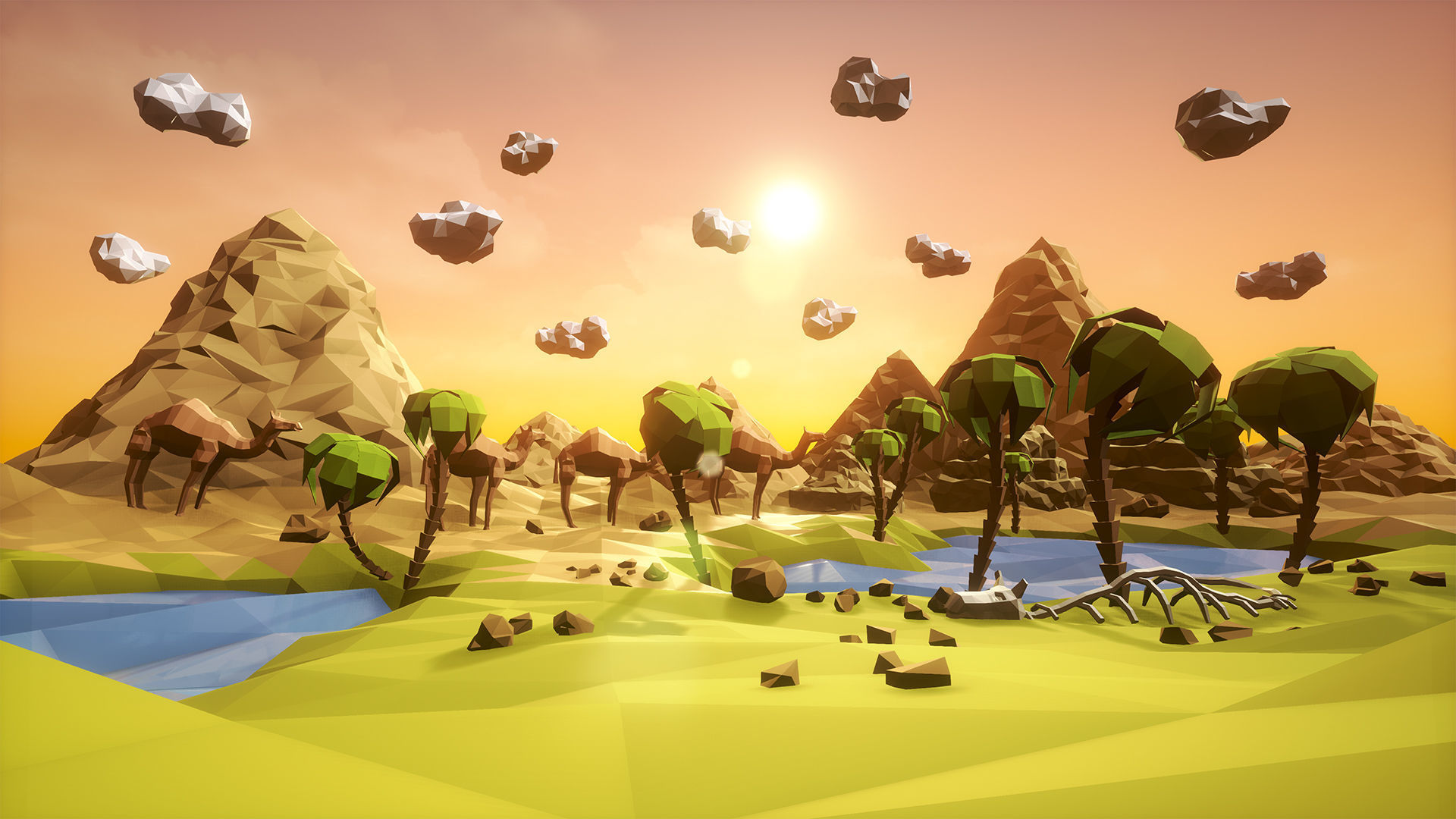 Low Poly Desert Egypt Full Packs Low-poly 3D model_4