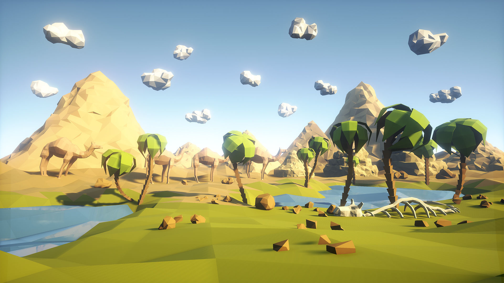 Low Poly Desert Egypt Full Packs Low-poly 3D model_3