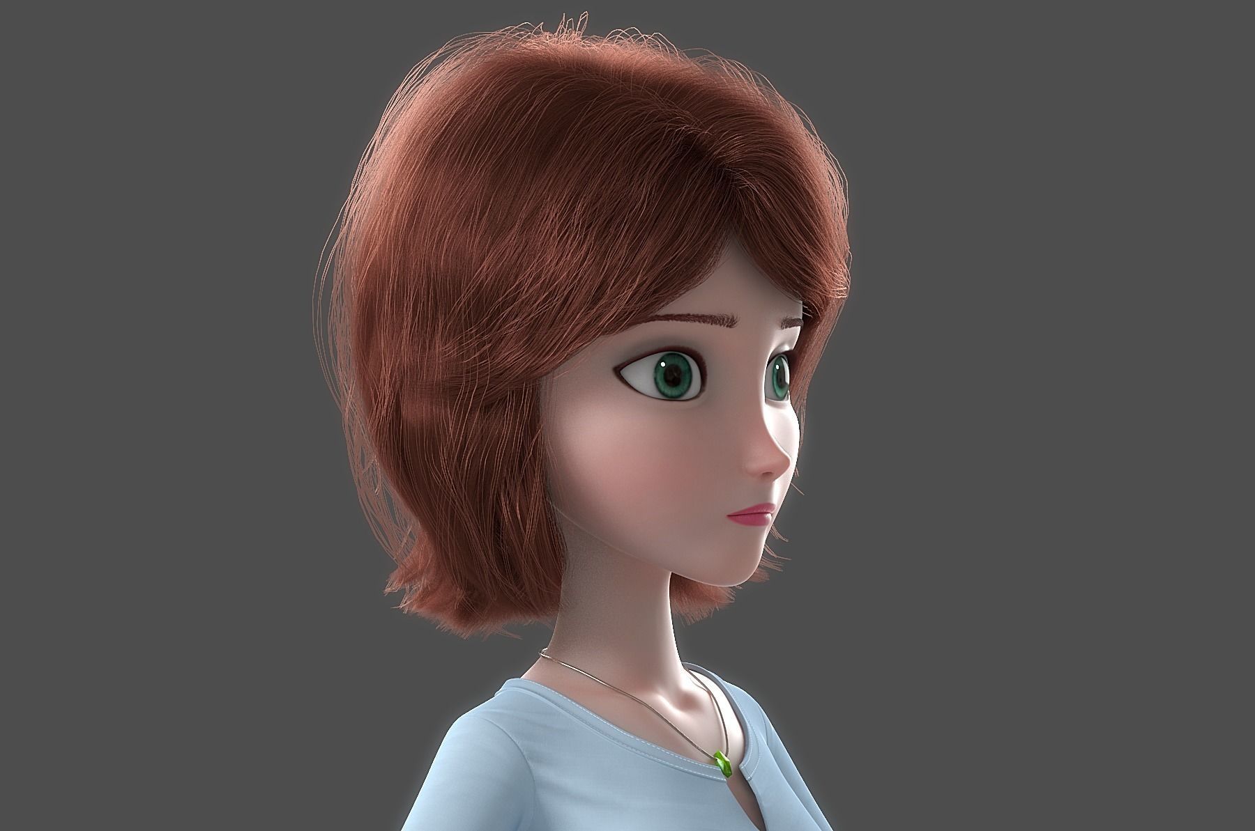Cartoon Woman Rigged 3D model_25