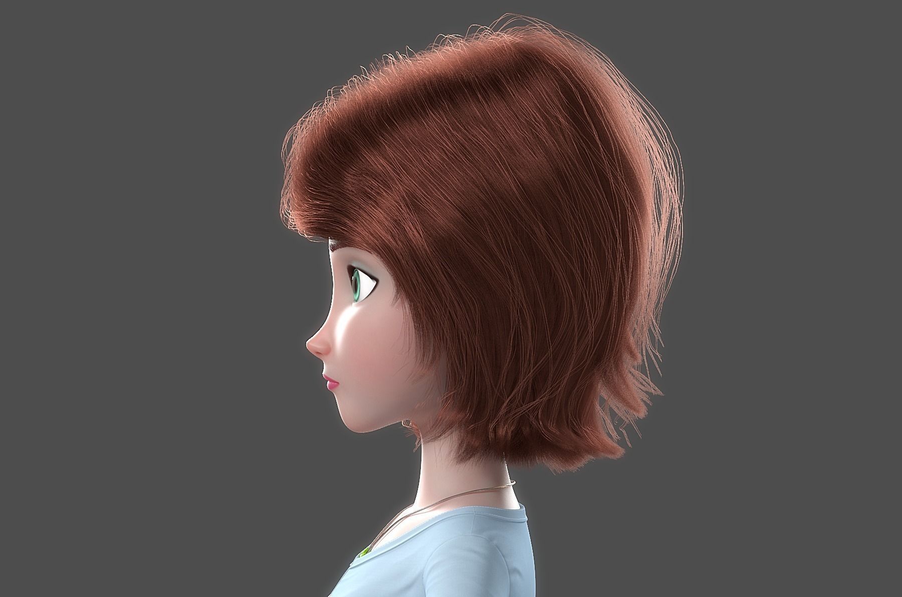 Cartoon Woman Rigged 3D model_30