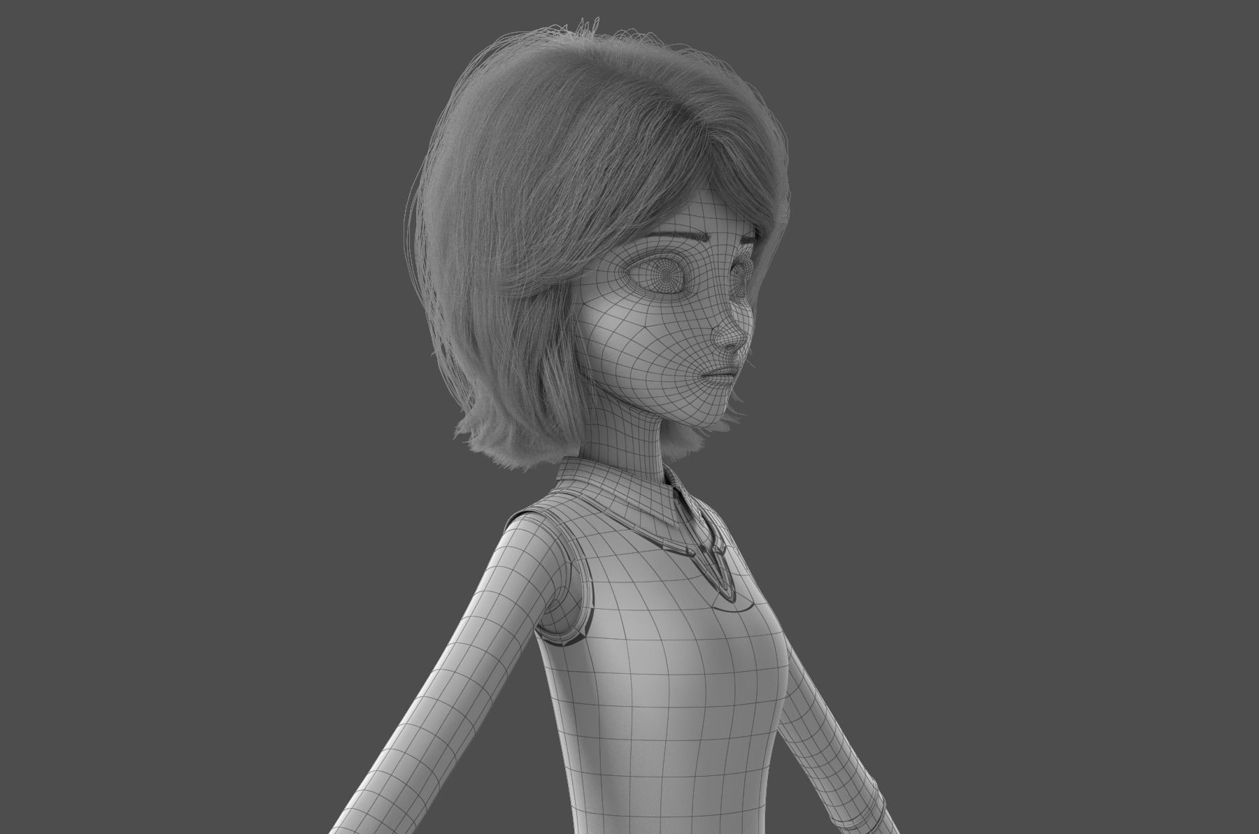 Cartoon Woman Rigged 3D model_39