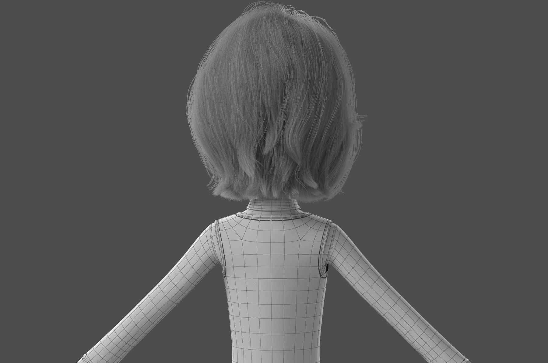 Cartoon Woman Rigged 3D model_40