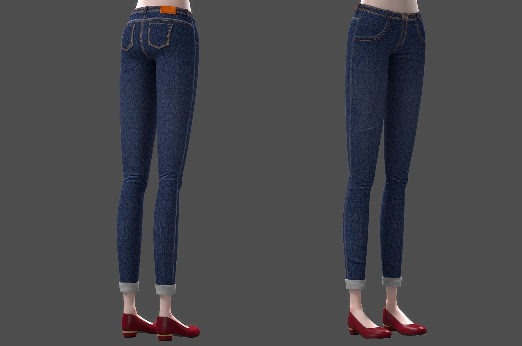 Cartoon Woman Rigged 3D model_34