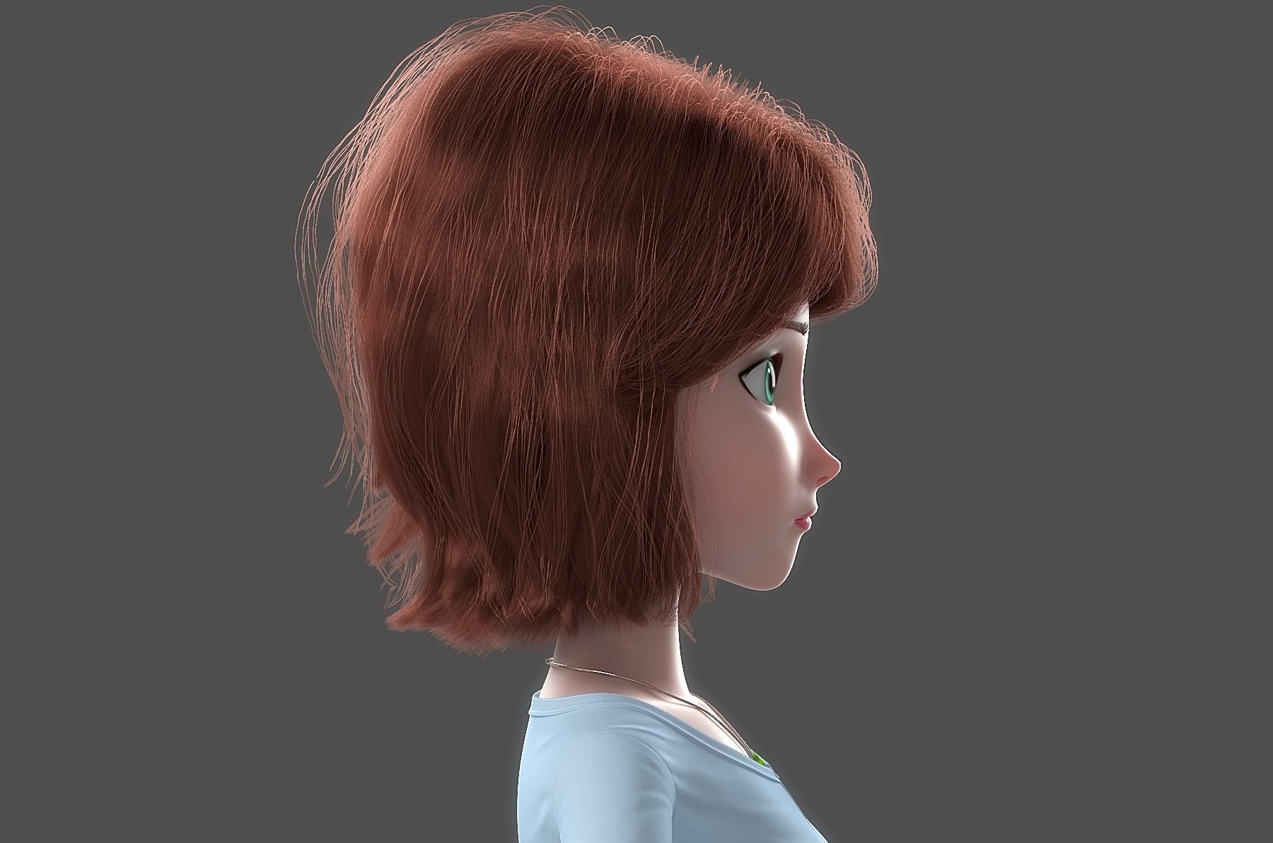 Cartoon Woman Rigged 3D model_26