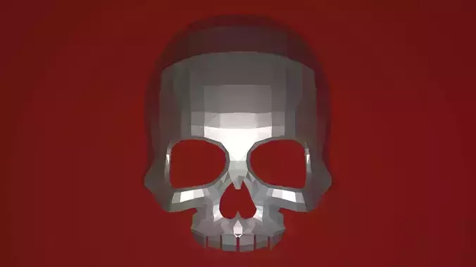 low poly skull Low-poly 3D model